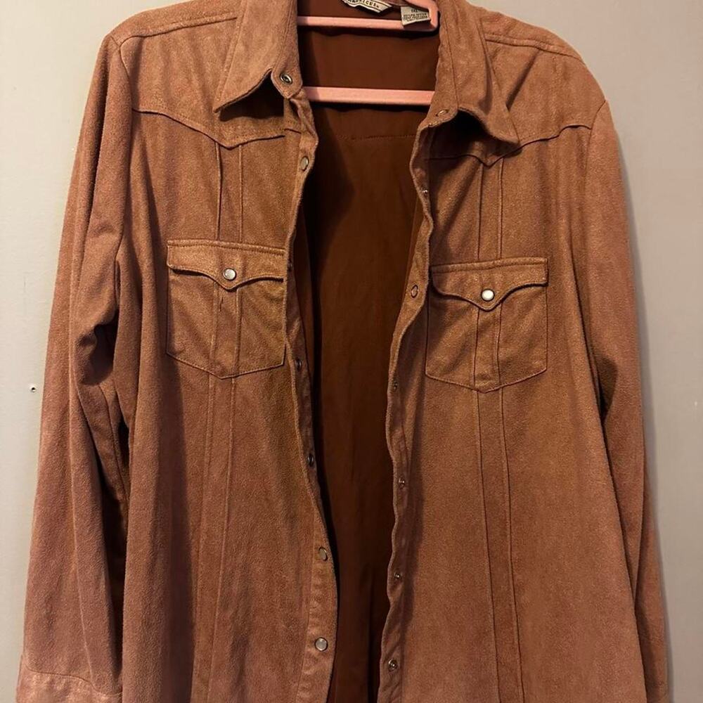 Vintage maurices brown polyester suede